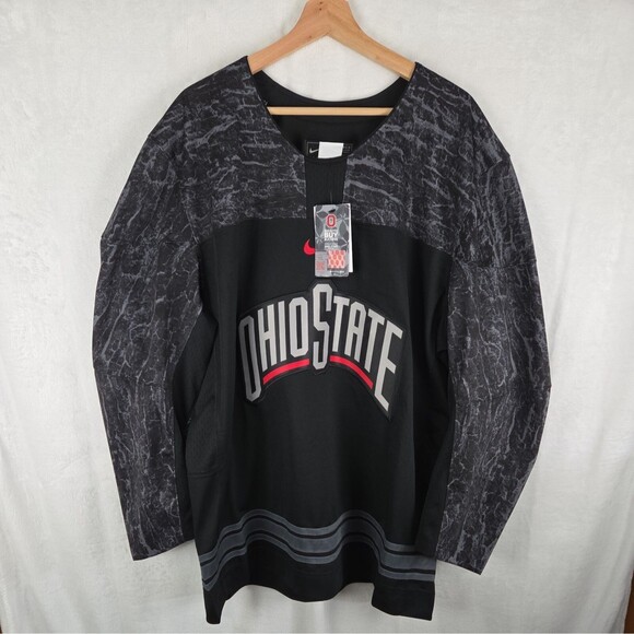 Nike Ohio State Buckeyes Black Ice Hockey Jersey Blank Size XL NWT - Picture 1 of 9